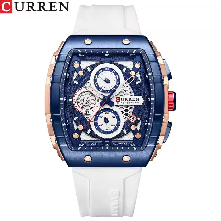 Reloj deportivo Curren 8442 BLANCO con diseño moderno, resistente y funcional, ideal para actividades al aire libre y uso diario