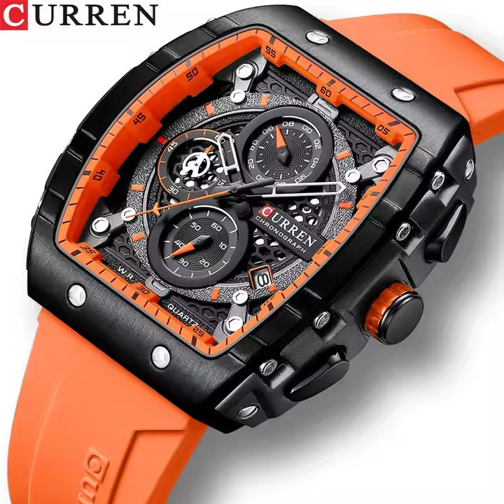 Reloj deportivo Curren 8442 NARANJA con diseño moderno, resistente y funcional, ideal para actividades al aire libre y uso diario