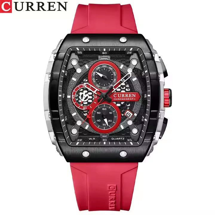 Reloj deportivo Curren 8442 ROJO con diseño moderno, resistente y funcional, ideal para actividades al aire libre y uso diario